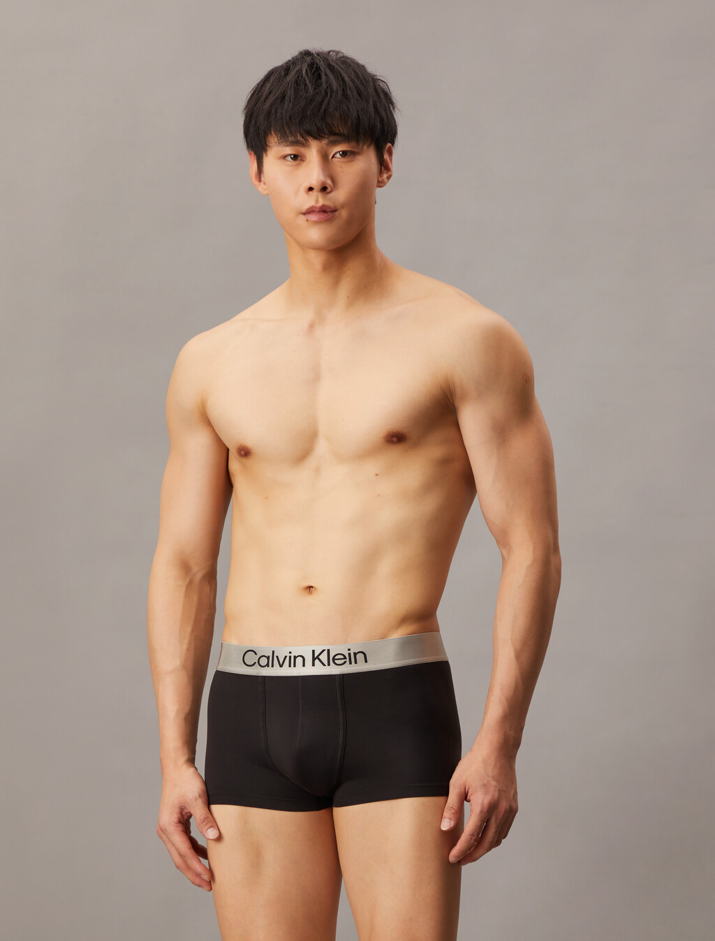 Brushed Microfiber Stretch Low Rise Trunk, Black, hi-res