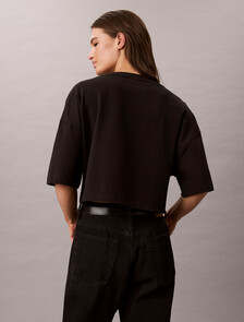 Logo Cropped T-Shirt, Black, hi-res
