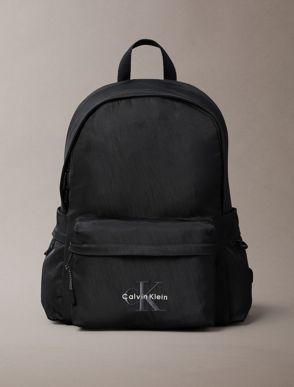 Nylon Monogram Logo Backpack, Black, hi-res