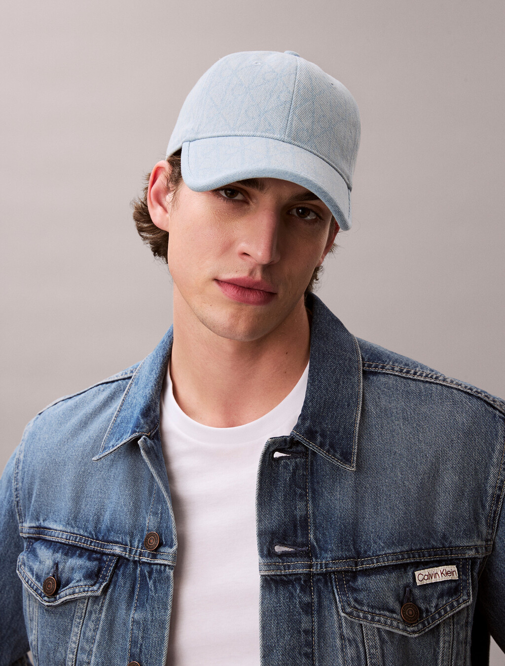 Burnout Emblem Logo Denim Cap, Light Wash Denim, hi-res