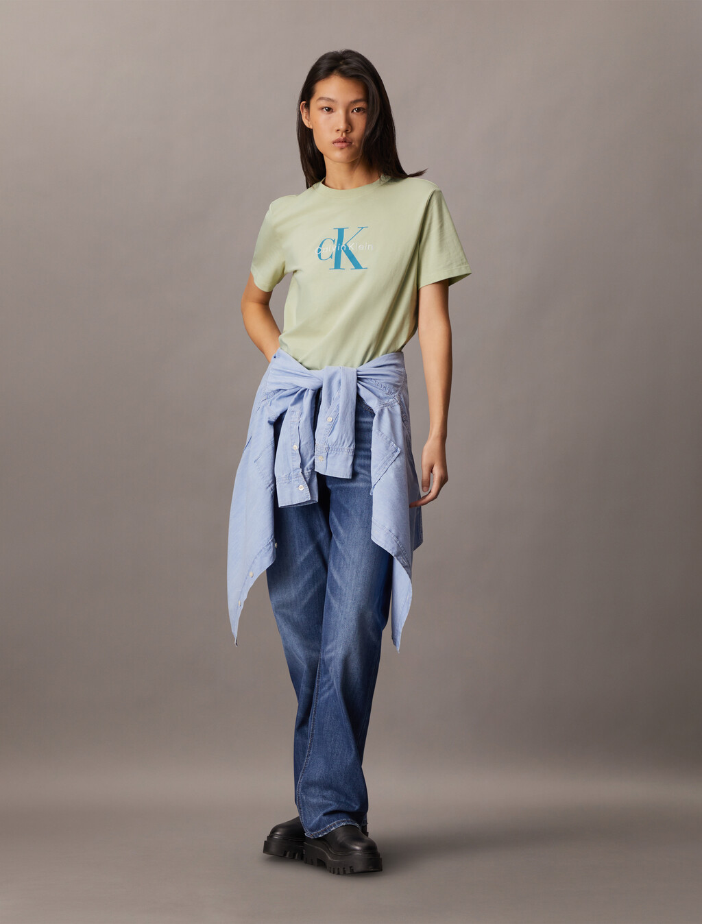 Monogram T-shirt, Aloe Wash, hi-res