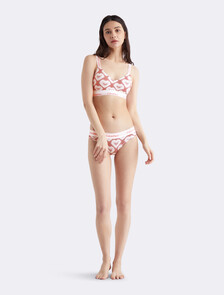 Icon Cotton Valentine's Day Lightly Lined Bralette, CORAL, hi-res