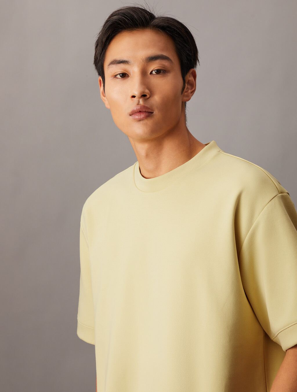 Combed Lightweight Interlock Cotton Crewneck T-Shirt, Reed Yellow, hi-res