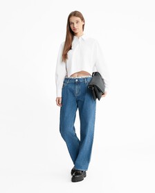 Cropped Shirt, Bright White, hi-res