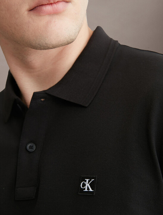 Ck Badge Slim Smooth Cotton Polo