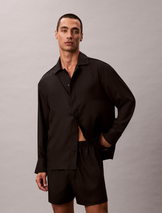 Satin Jacquard Pyjama Top