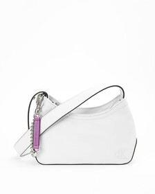SCULPTED MIX ROUND SHOULDER BAG, GHOST GREY W/BE, hi-res
