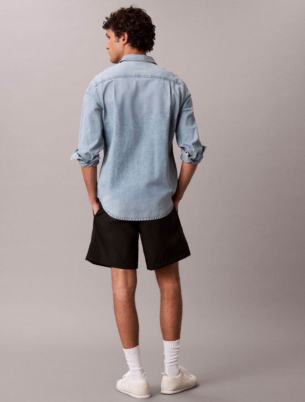 Graphic Pull On Nylon Shorts, Black, hi-res