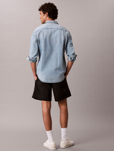 Graphic Pull On Nylon Shorts, Black, hi-res