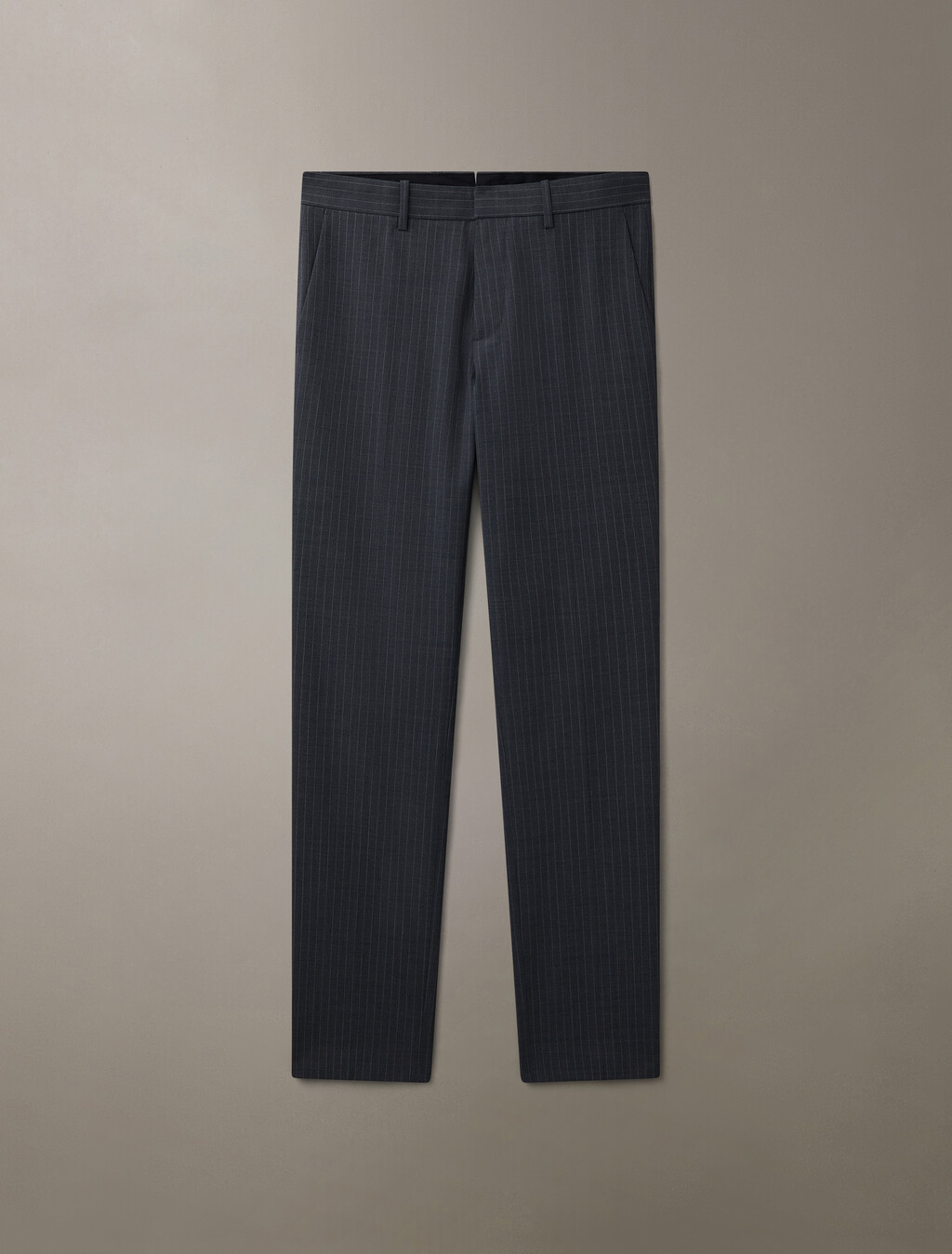Refined Wool Blend Pinstripe Slim Trouser, Charcoal Heather, hi-res