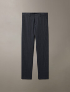 Refined Wool Blend Pinstripe Slim Trouser, Charcoal Heather, hi-res