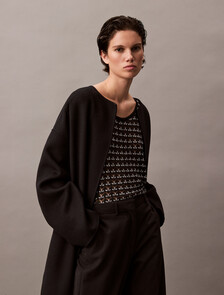 Jacquard Textured Tank Top, Black, hi-res