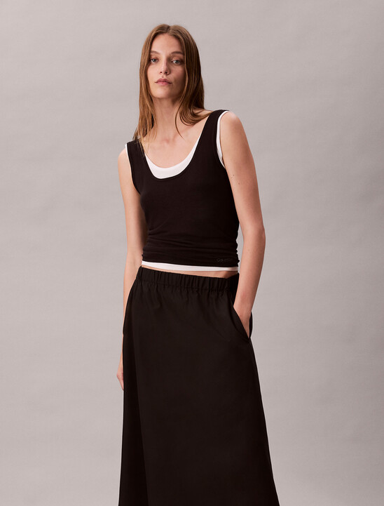 Soft Nylon Midi Skirt