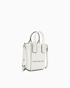 CKJ SCULPTED MONOGRAM MICRO TOTE, ANCIENT WHITE, hi-res