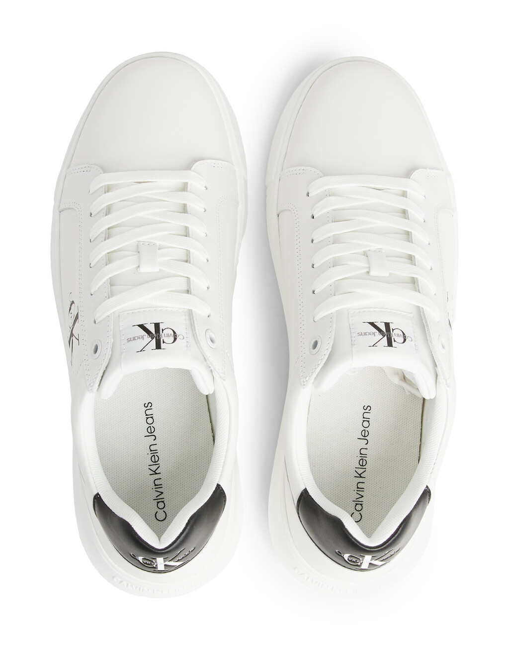 Leather Trainers, Bright White/Black, hi-res