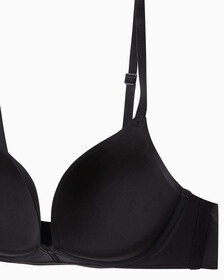 CK Black Structure Push Up Plunge Bra, Black, hi-res