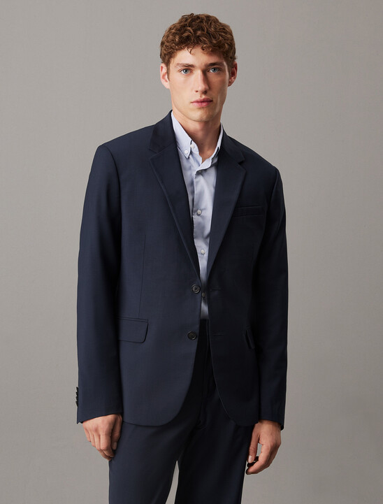 Refined Wool Blend Slim Blazer