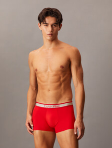 Tonal Logo Microfiber Low Rise Trunks, Rouge, hi-res