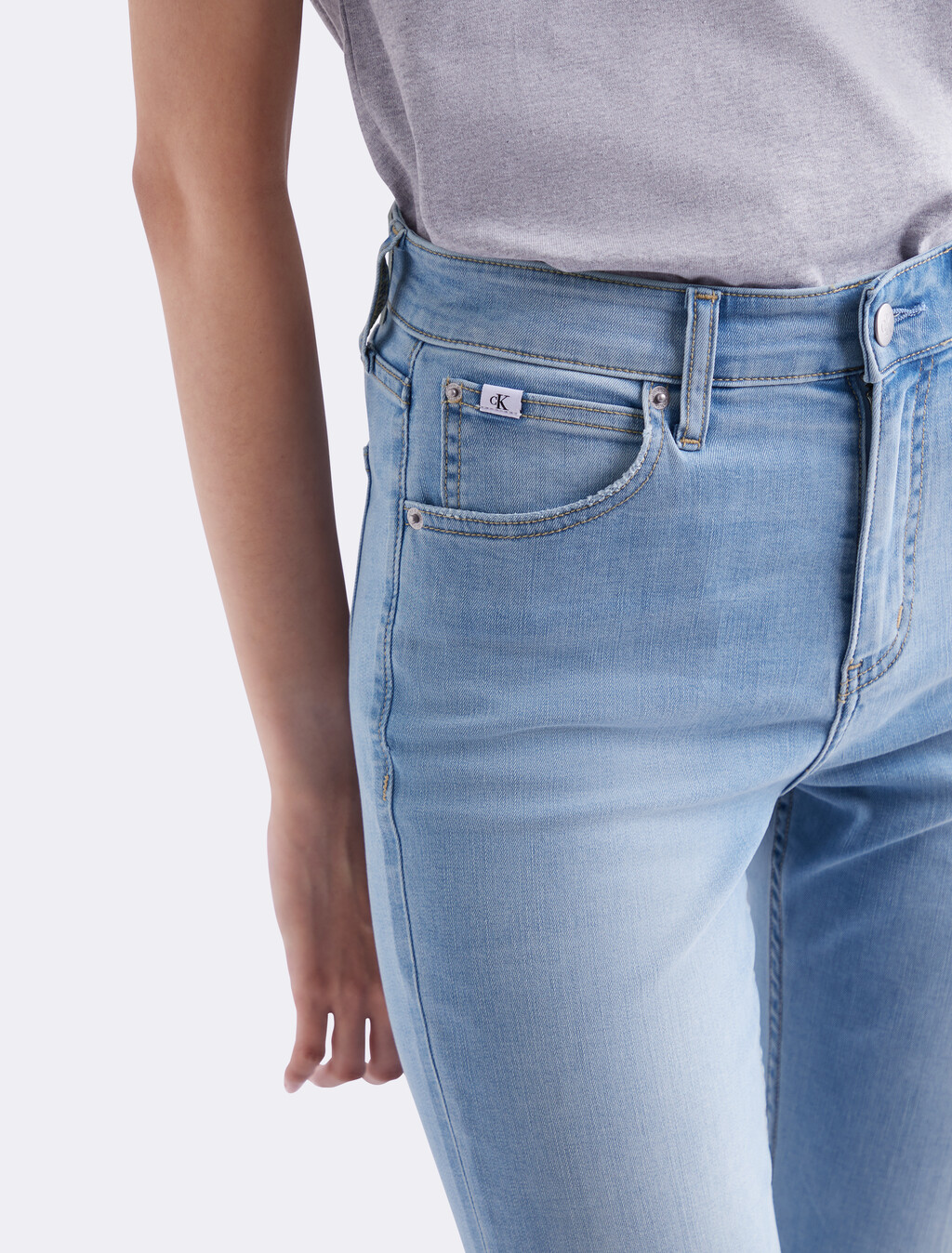 Distressed High Rise Flare Jeans, 081 LIGHT BLUE, hi-res