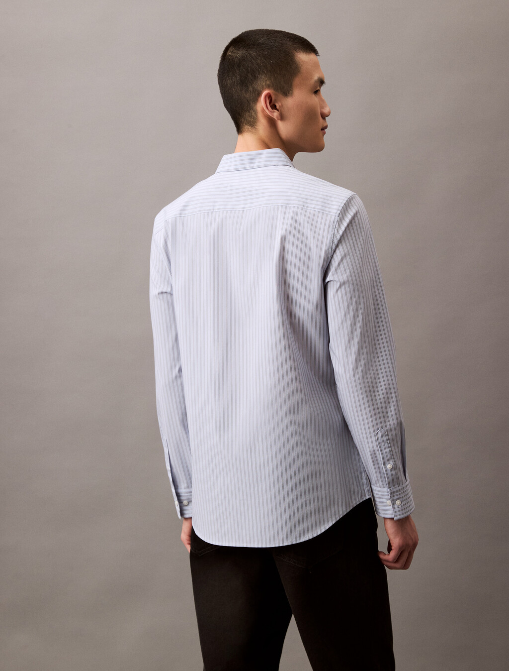 Technical Stripe Slim Shirt, Zen Blue, hi-res