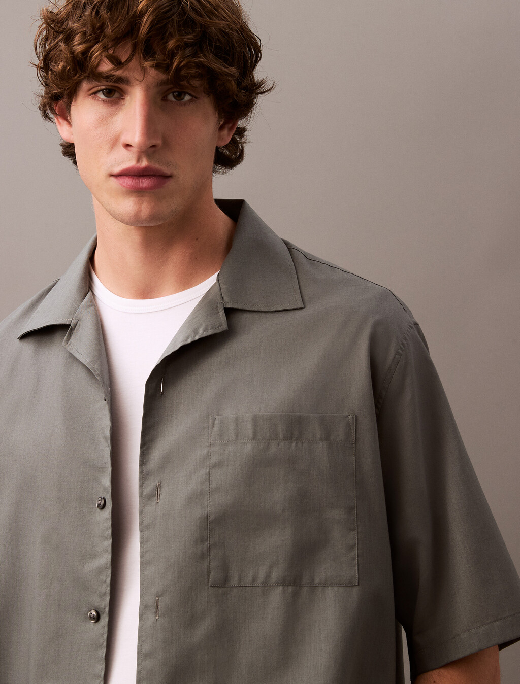Relaxed Cotton Gauze Shirt, Sedona Sage, hi-res