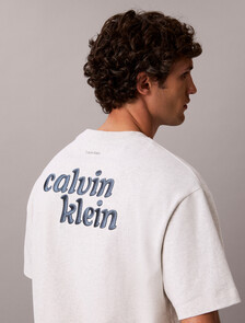 Relaxed High Pile Logo Tee, Snowy Htr, hi-res