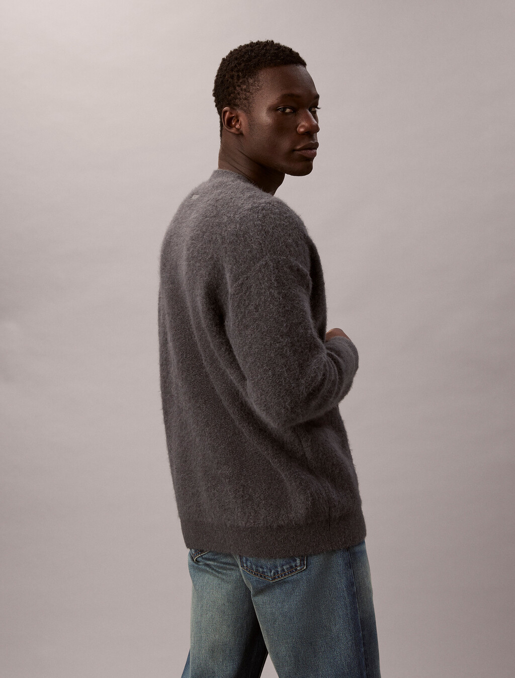 Brushed Alpaca Blend Cardigan Jumper, Harlem Night Blue, hi-res