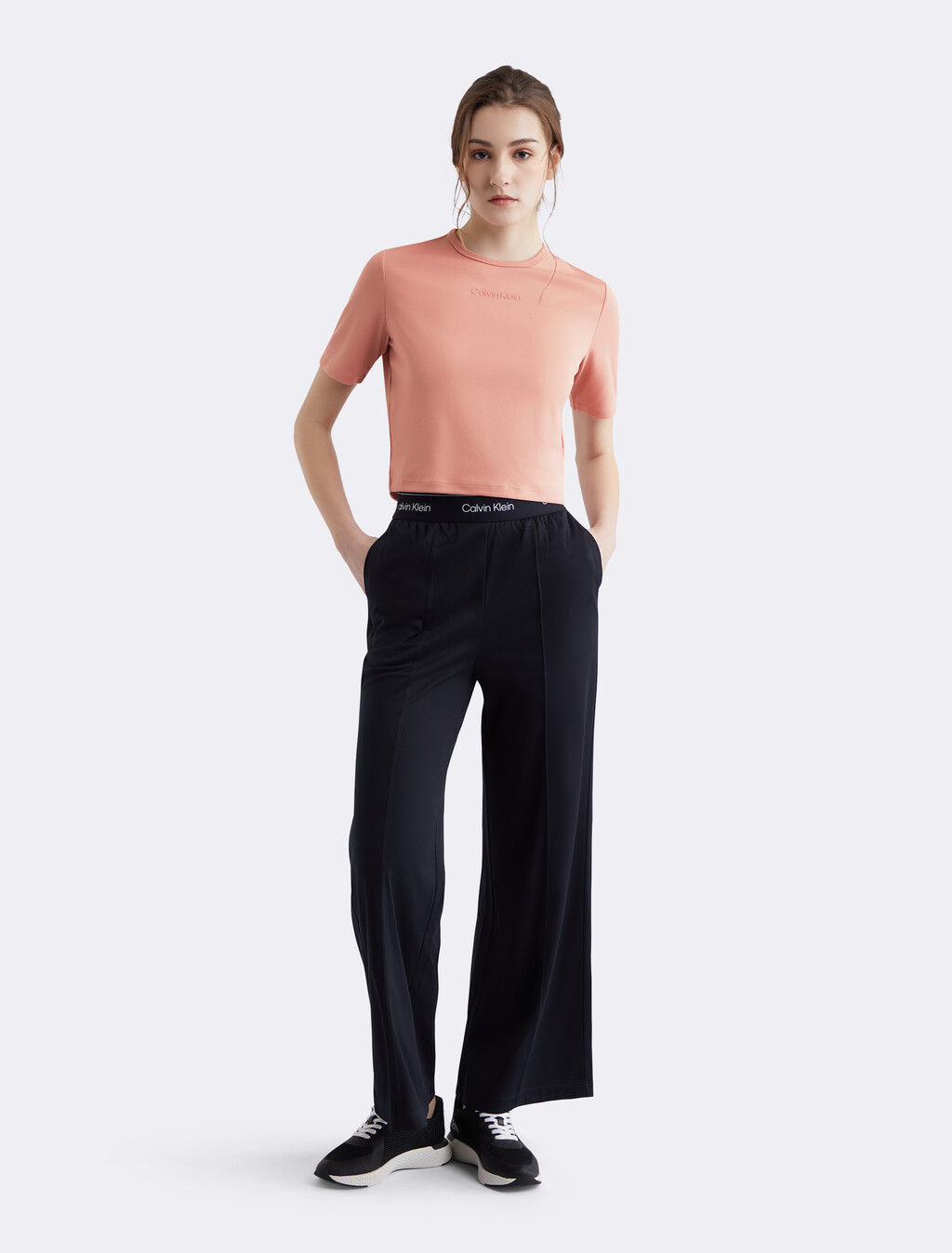 Cropped Gym T-shirt, ASH ROSE, hi-res
