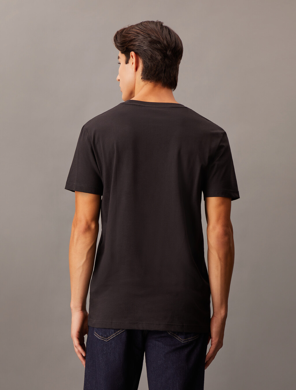 Tonal Monogram Embroidery Tee, Ck Black, hi-res