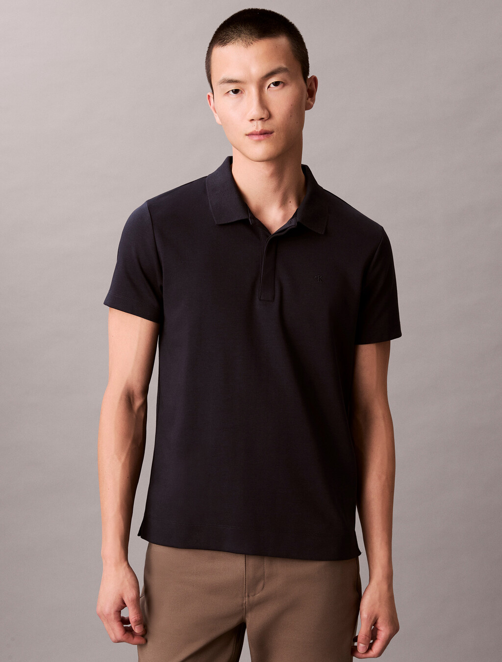 Luxe Slim Polo, Dark Sapphire, hi-res