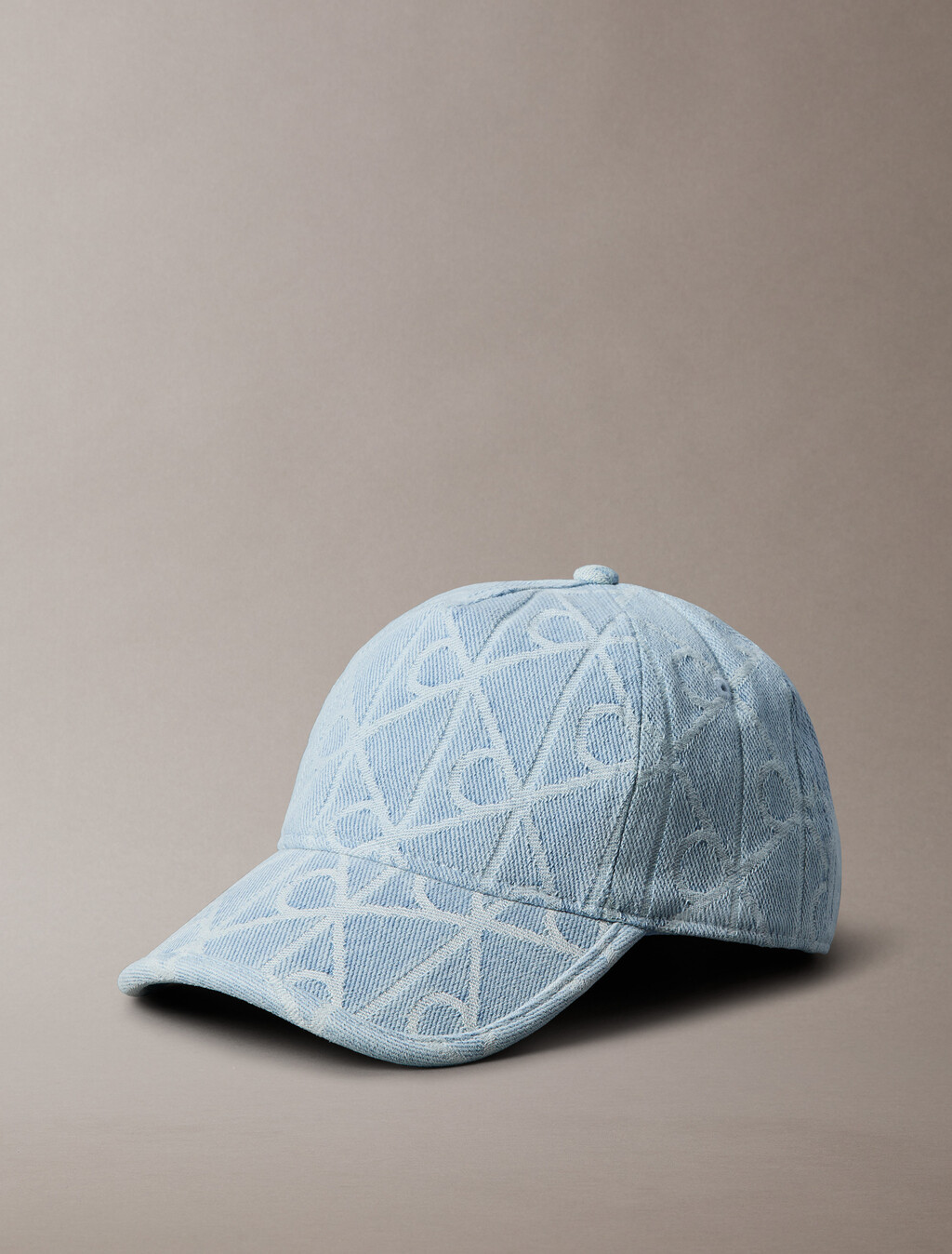 Allover Emblem Logo Denim Baseball Cap, Light Wash, hi-res