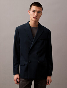 Wool Double Breasted Blazer, Vulcan, hi-res