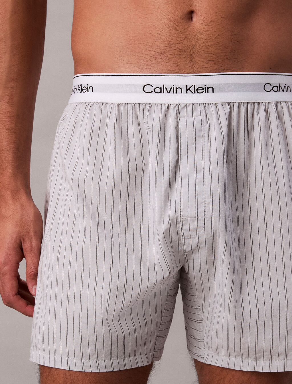 Cotton Poplin Traditional Boxers, 19471 TRAIL STRIPE+HARBOR MIST, hi-res