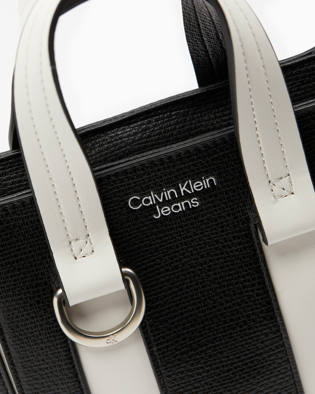 COLOR BLOCK TOTE, BLK/BRT WHT, hi-res