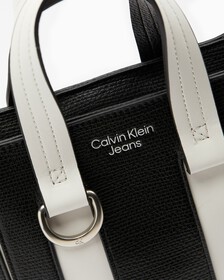 COLOR BLOCK TOTE, BLK/BRT WHT, hi-res
