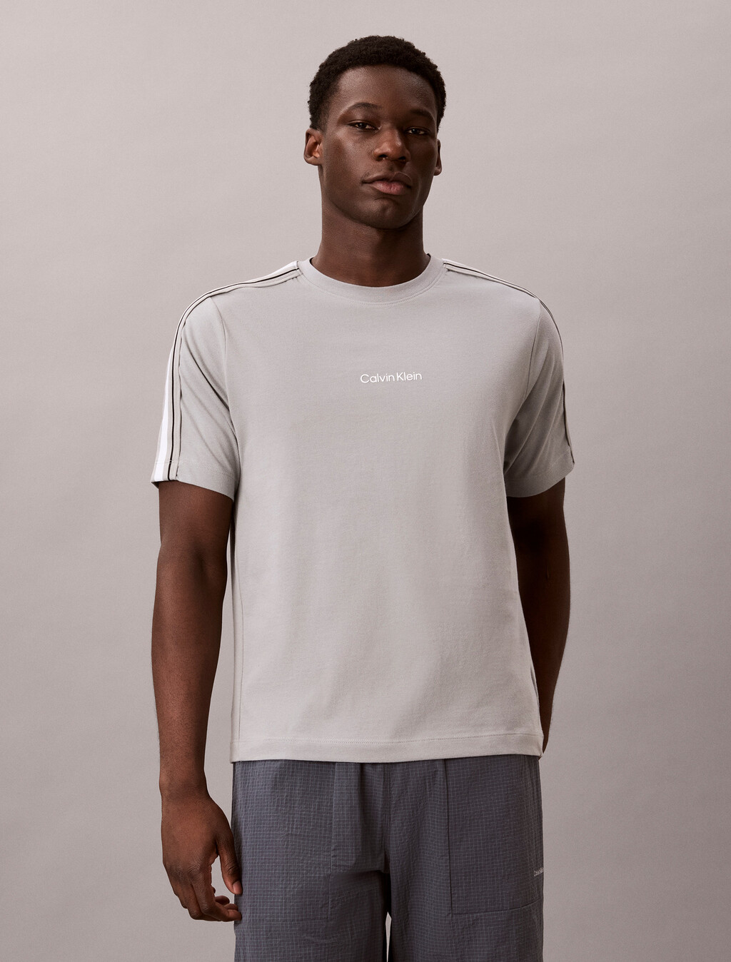 Performance Cotton Blend Gym T-shirt, Neutral Gray, hi-res