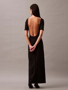 Backless Jersey Dress, Black Beauty, hi-res