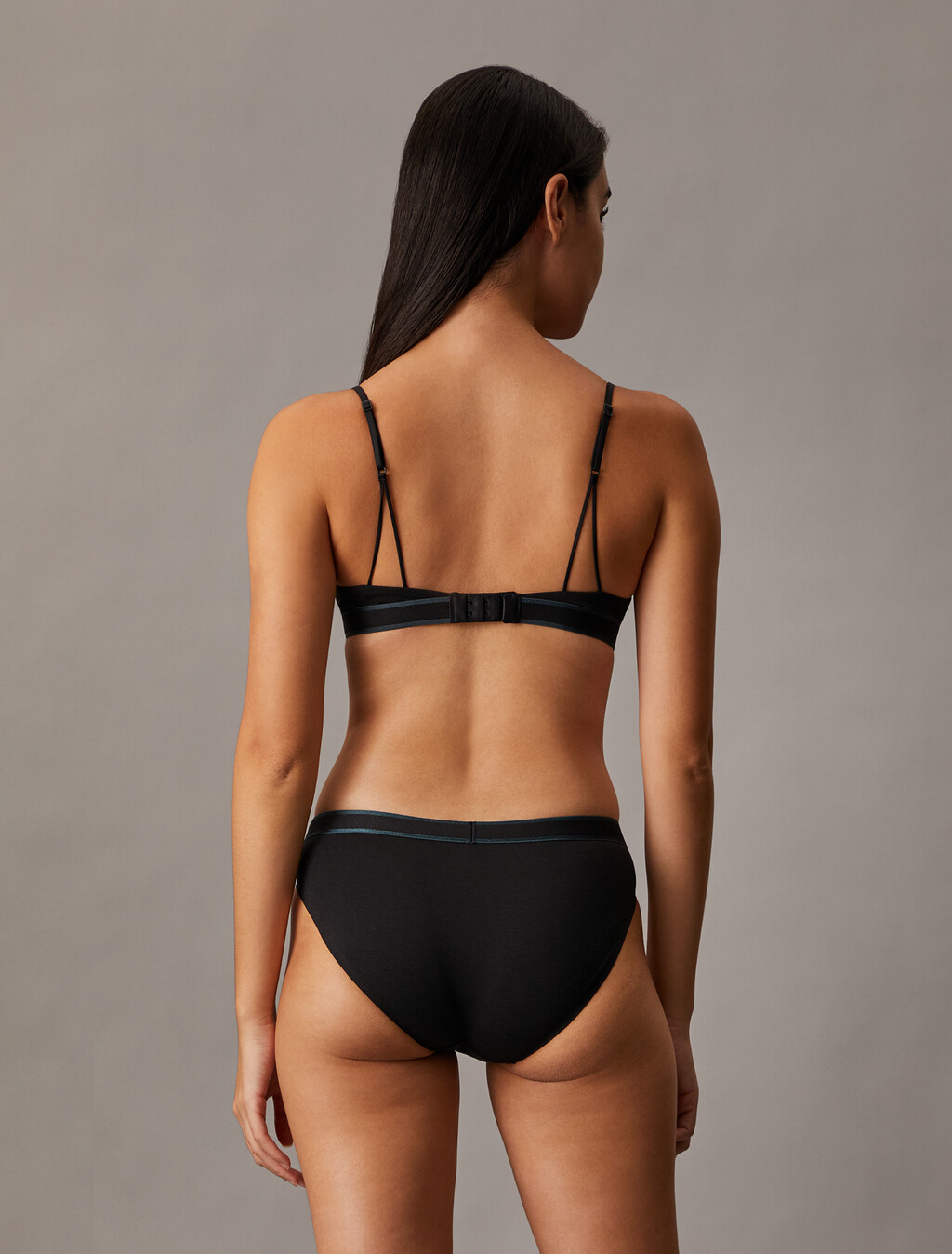 Tonal Logo Cotton Lightly Lined Demi Bra, Black, hi-res