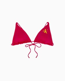 CK One Triangle Bikini Top, Royal Pink, hi-res
