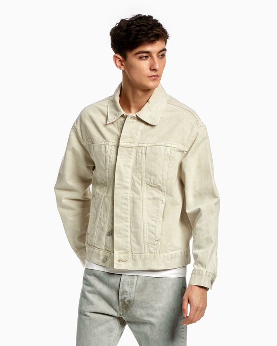 STANDARDS UNBLEACHED MARBLE DYE CONCEALED PLACKET JACKET