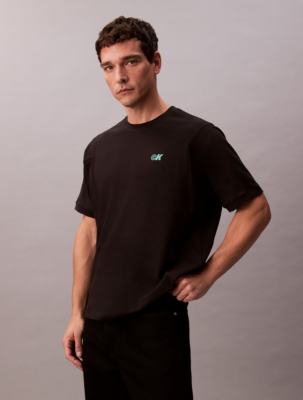 Cooling Pique Jersey Tee, Black, hi-res