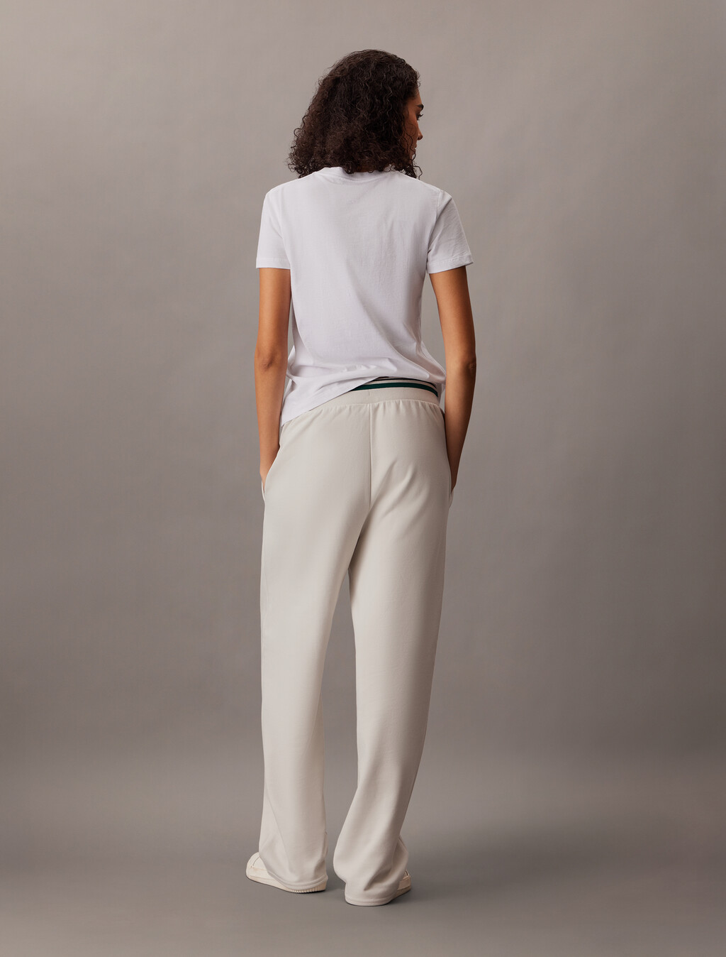 French Terry Straight Leg Joggers, Chalk, hi-res