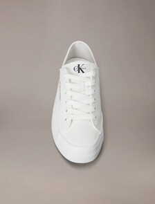 Recycled Cotton Flatform Sneaker, White, hi-res