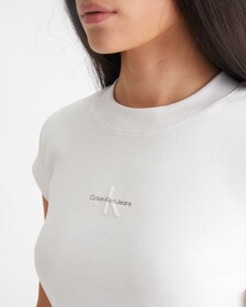 Monogram Baby Tee, Bright White, hi-res