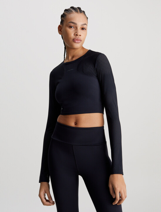 Long Sleeve Cropped Gym Top