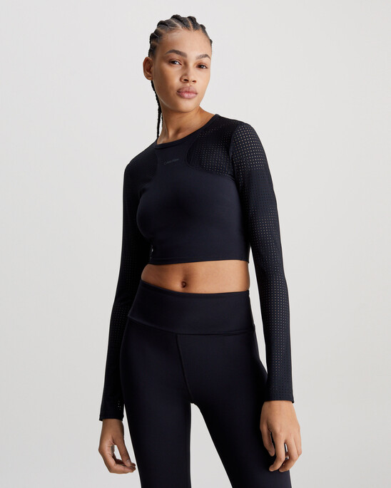 Long Sleeve Cropped Gym Top