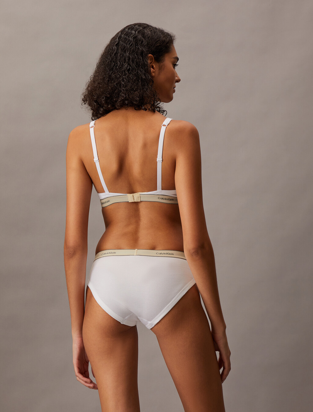 Lightly Lined Triangle Bra - Heritage Cotton Stretch, White, hi-res