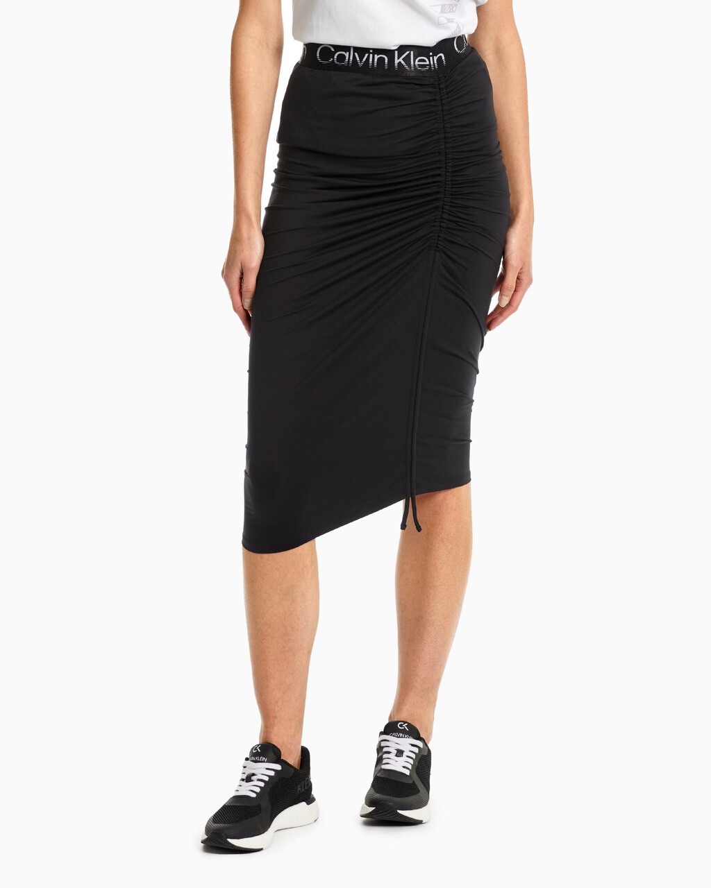 ACTIVE ICON RUCHED SKIRT, CK BLACK, hi-res