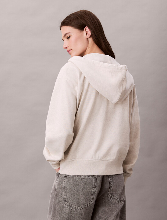 Monogram Cotton Terry Zip Thru Hoodie