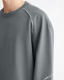 Logo Tape Sweatshirt, Overcast Grey, hi-res